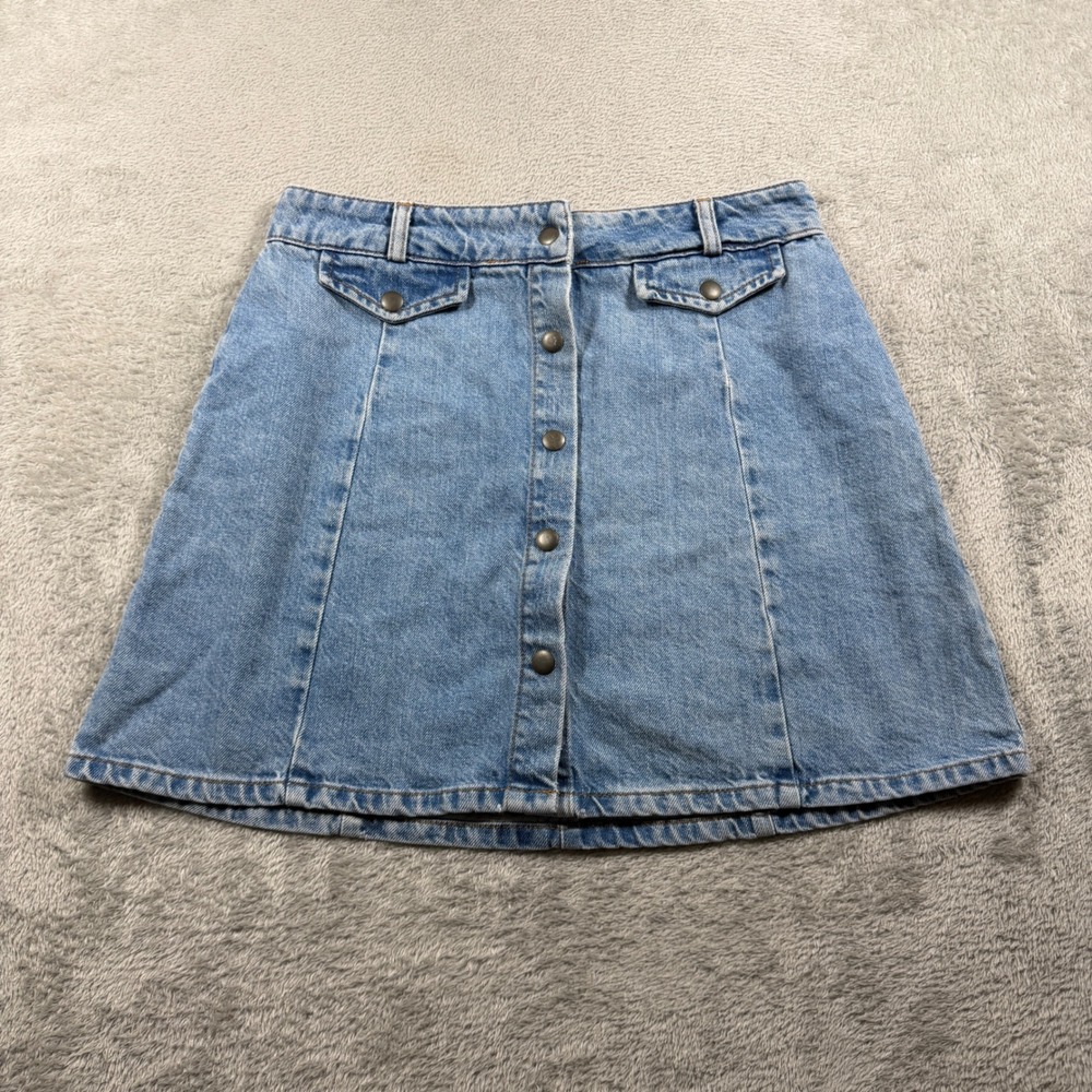 BDG Urban Outfitters Denim Skirt Women Medium Blue Button Mini High Waisted